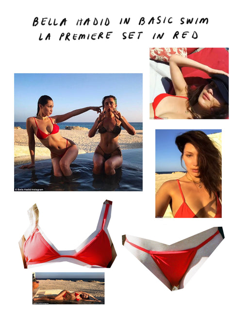 Basic Swim Red La Premiere Bikini collage on models